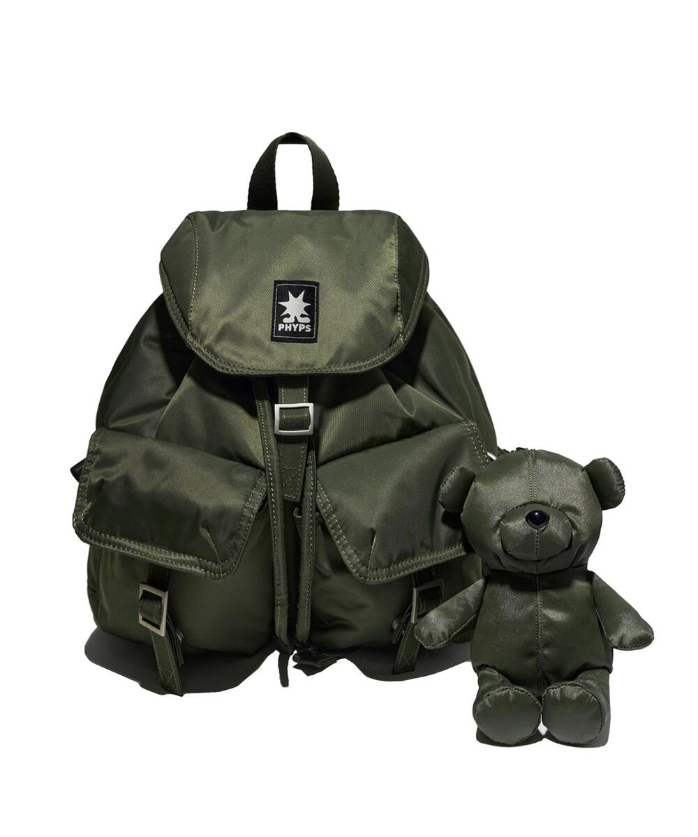 Phyps Department★韓国★人気★Bear Key Ring Padding Backpack 베어키링 패딩 백팩_블랙 - PHYPS HOME