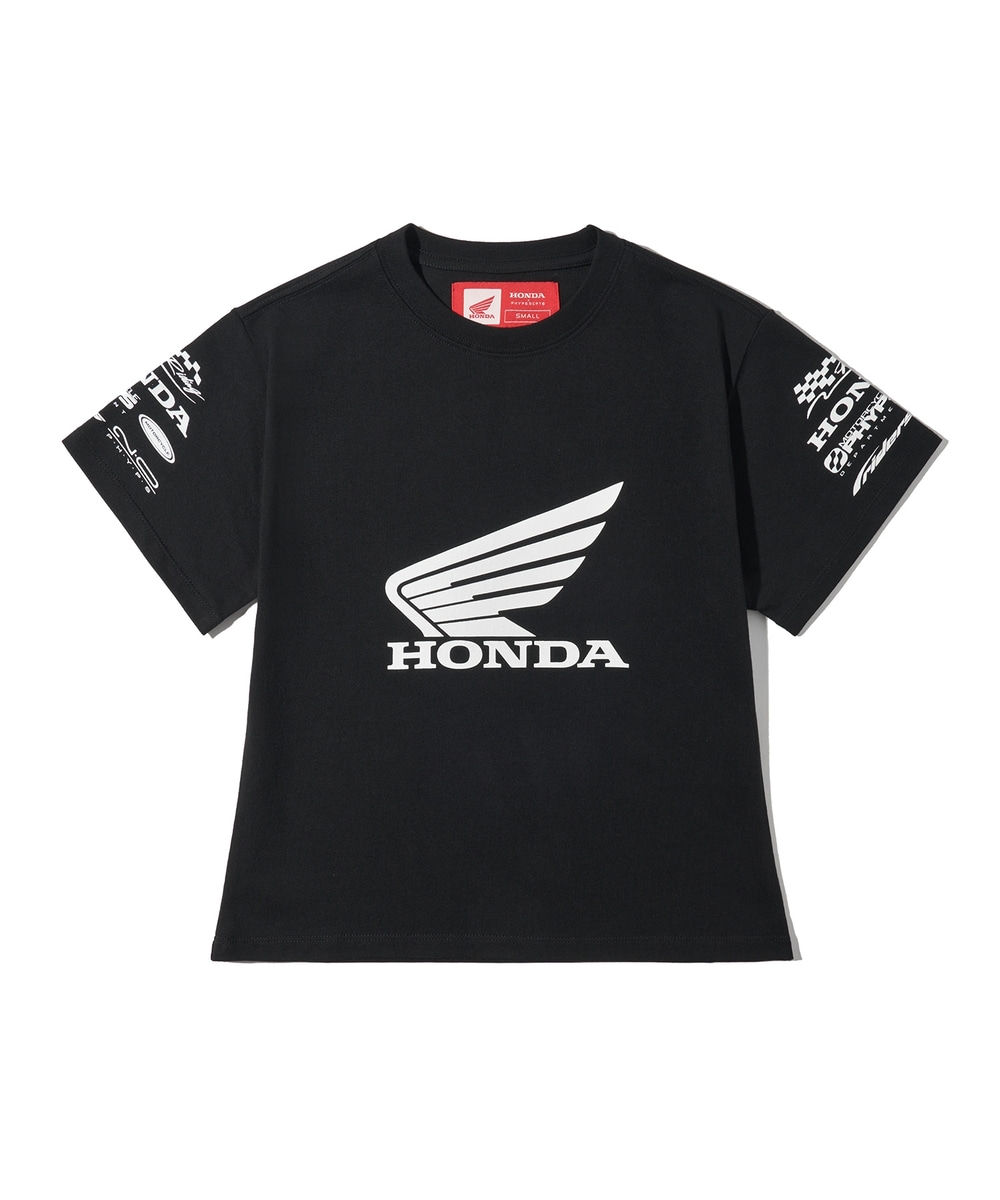Tシャツ・カットソー HONDA MOTORCYCLE Womans Wing collect Logo Short Sleeve Black Licensed Honda Wing Womens Short Sleeve T-Shirt Black | eBay