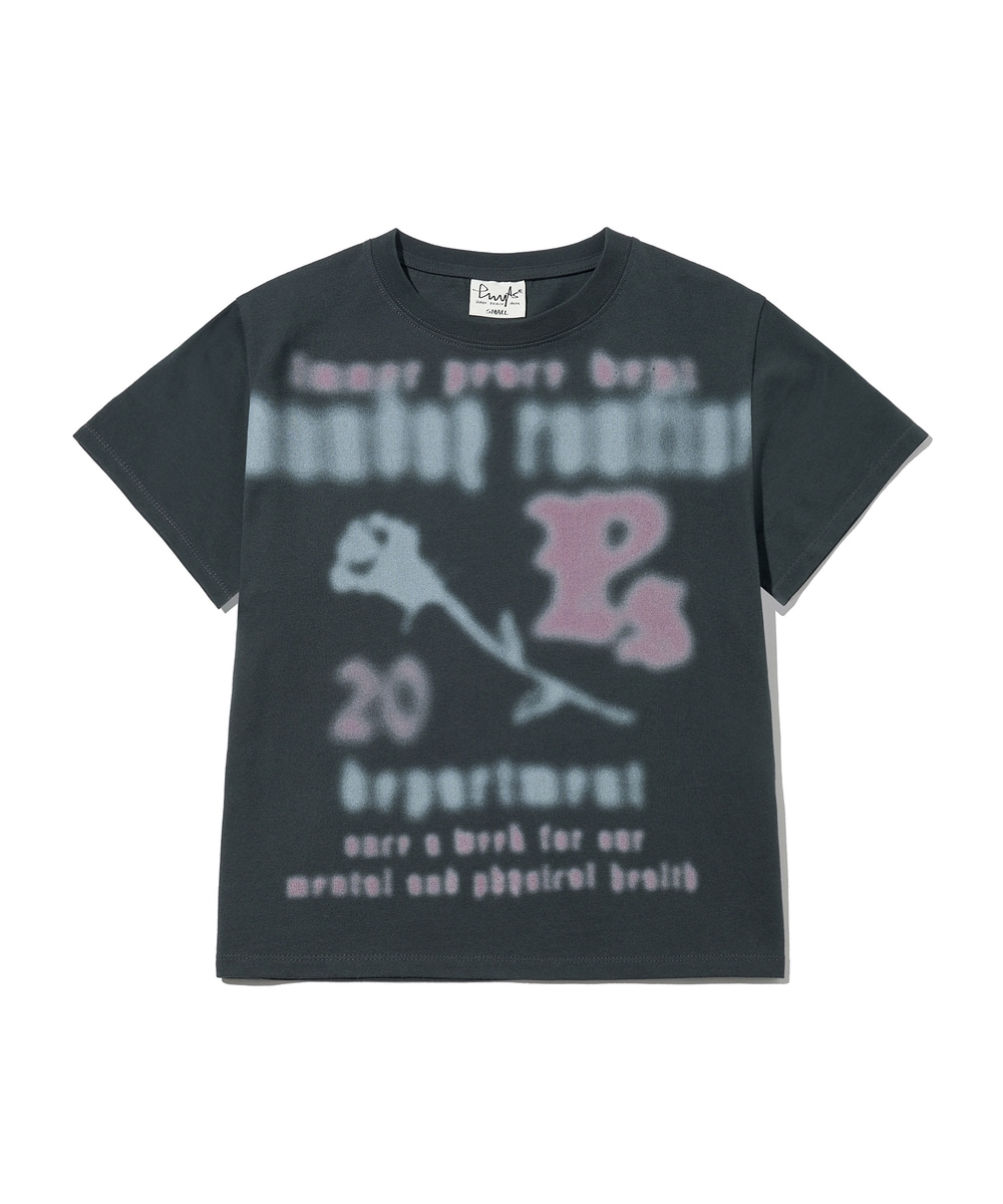★ Phyps Department★ Typo Spray Short Sleeve T-Shirt Charc Typo Spray Short Sleeve T-shirt_Blue - PHYPS HOME