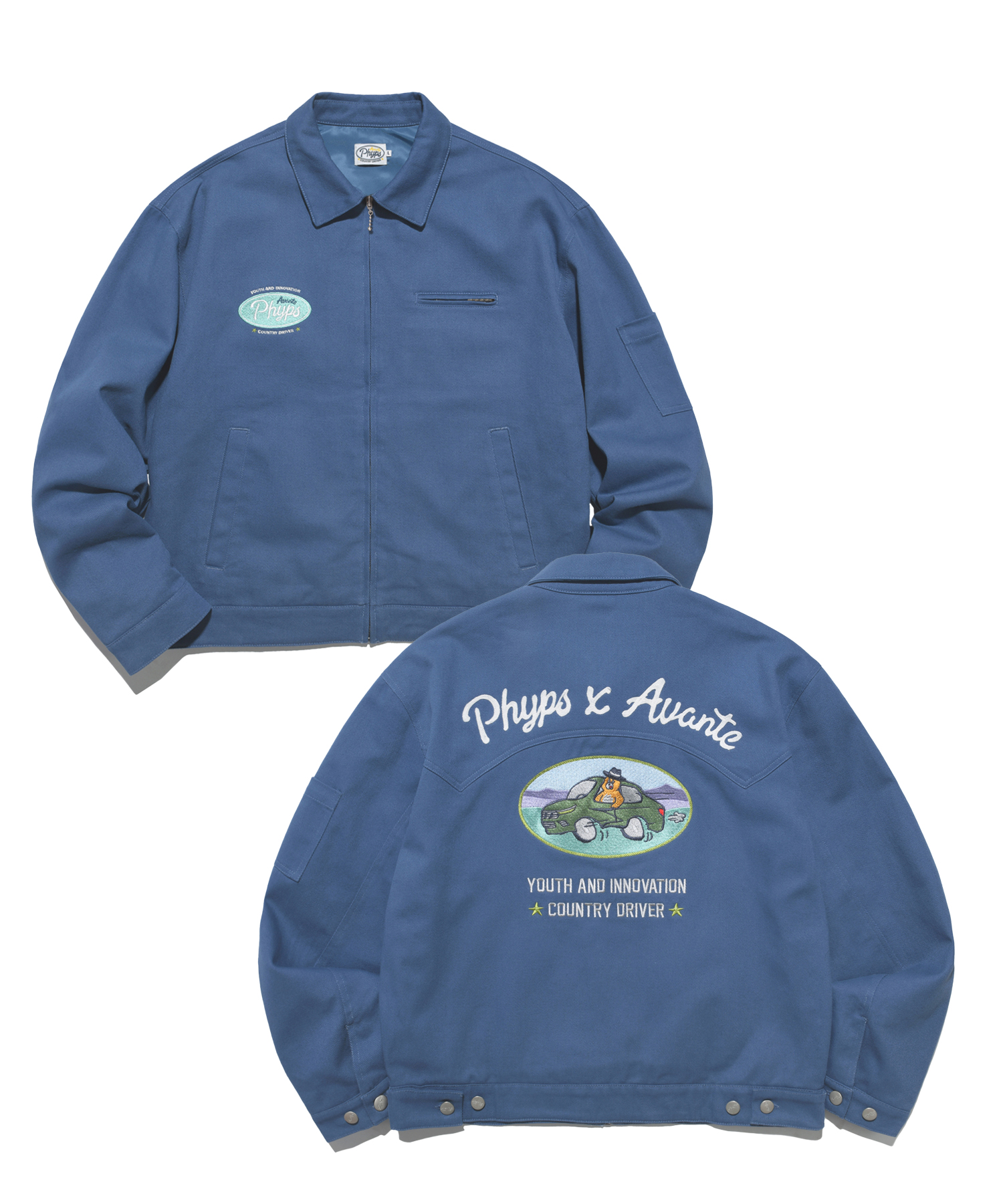 ★ Phyps Department★ PACTIVE Zip-up Short Sleeve Blue PEM1 PHYPS - Jacket - PHYPS HOME