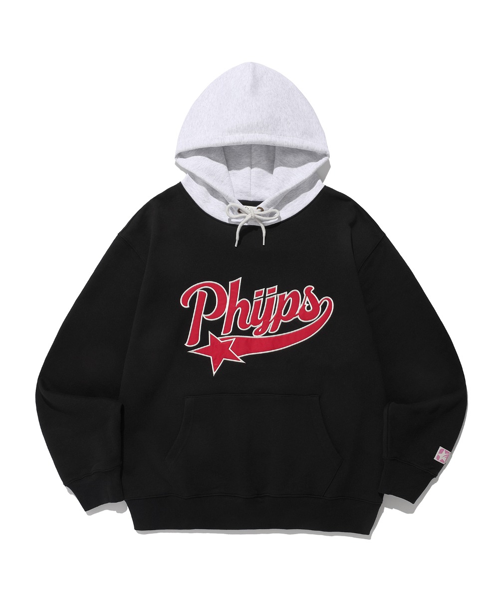 ◆Phyps Department◆ Applique Startail Hood_Navy Applique Star Tail Hoodie_Navy - PHYPS HOME