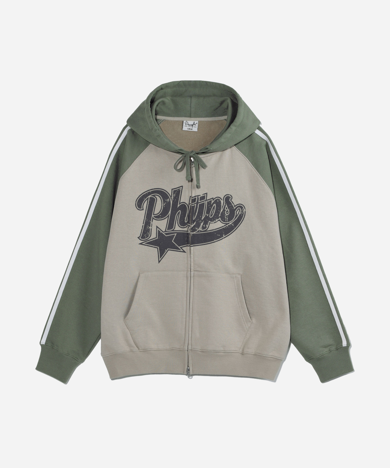 Phyps Department★韓国★STAR TAIL COLOR BLOCK HOODIE ZIP UP STAR TAIL COLOR BLOCK HOODIE ZIP UP BURGUNDY - PHYPS HOME
