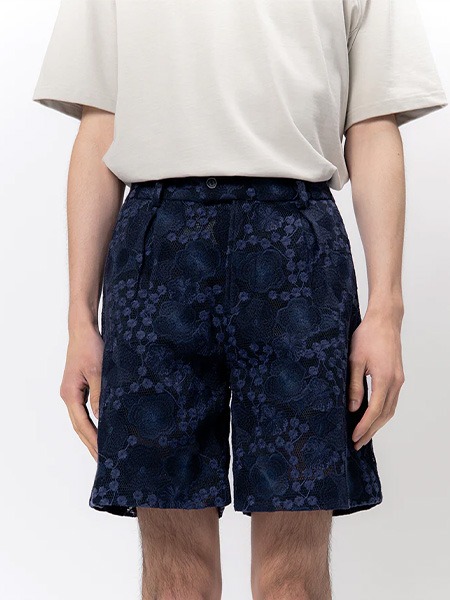 [Ampere] Koos Embroidered Maille Baskèt Shorts