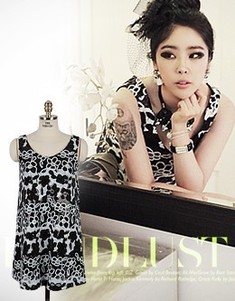 BLACK spangle F dress