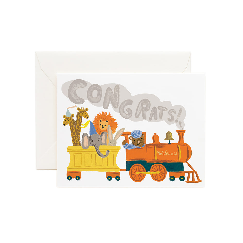 라이플페이퍼 Little Engine Congrats Card 베이비 카드