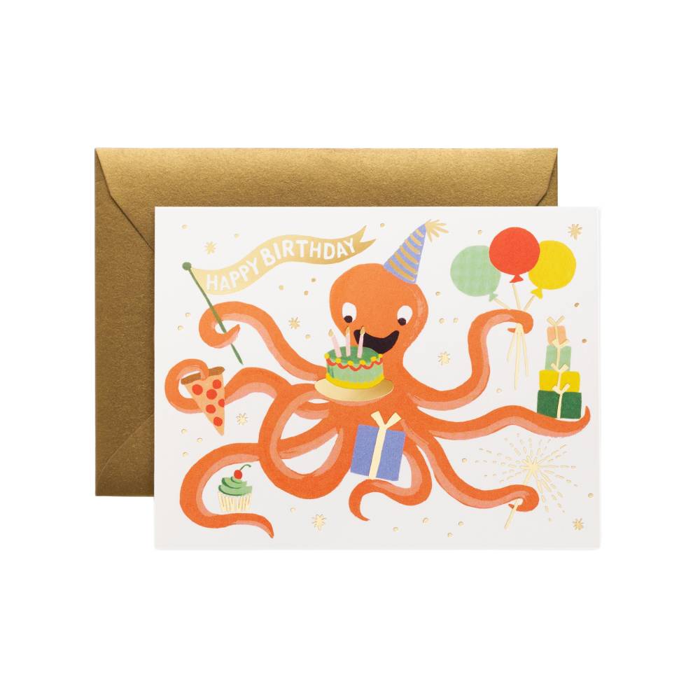 라이플페이퍼 Octopus Birthday Card 생일 카드