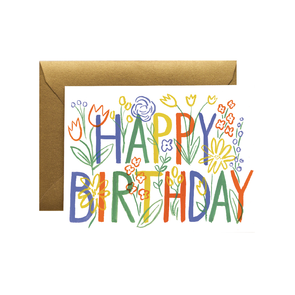 라이플페이퍼 Brushstroke Birthday Card 생일 카드