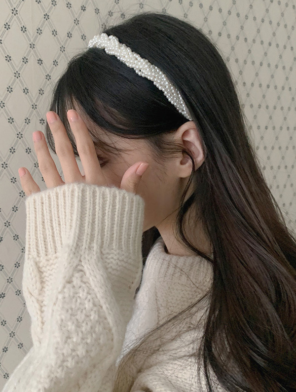 holly pearl hairband / 홀리 펄 헤어밴드 (1color)