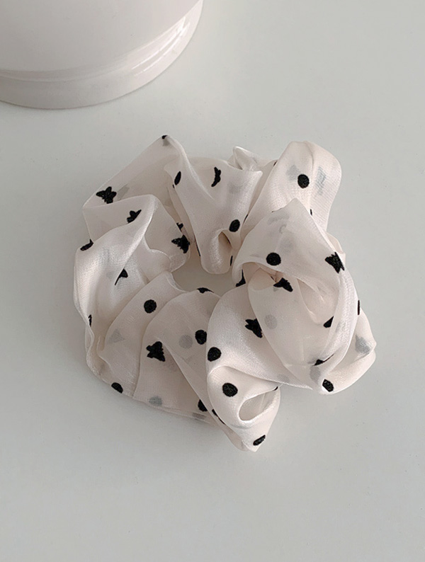 See-through dot scrunchie / 시스루 도트 스크런치 (1color)