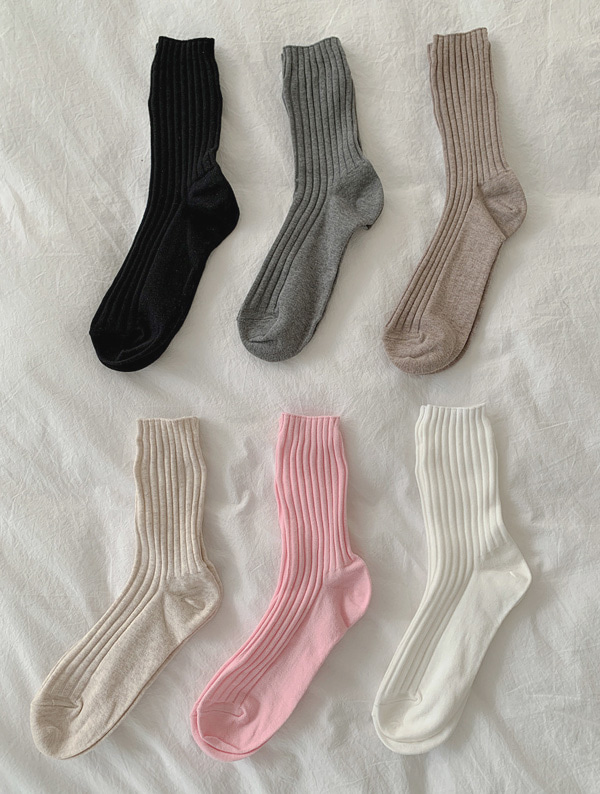 (1+1) flat golgi socks / 플랫 골지 삭스 (6color)