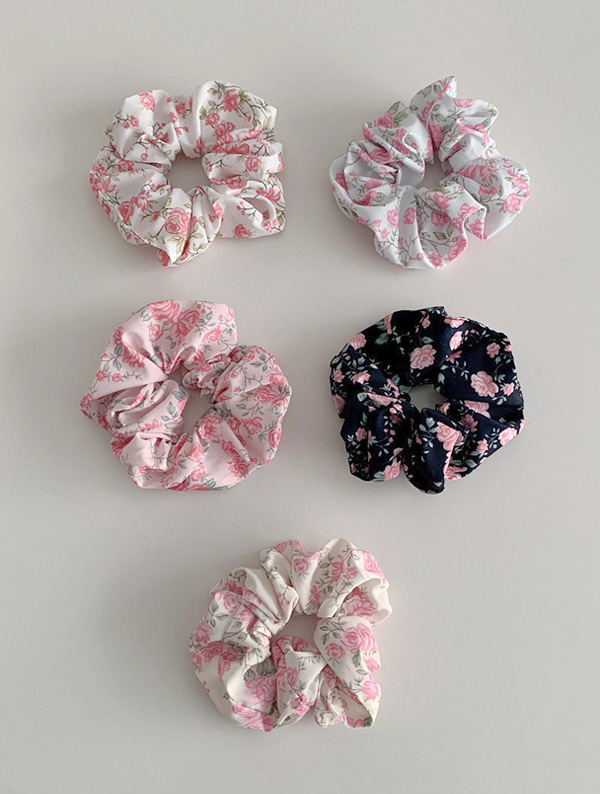 french flower scrunchie / 프렌치 플라워 스크런치 (5color)