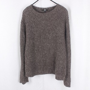 U Brown Tone Mohair &amp; Wool Blend Sweater