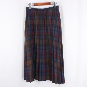 GRL Check Pattern Pleats Maxi Skirt