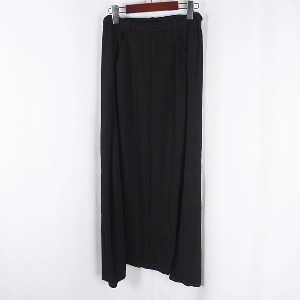 Patterntorso Poly Fabric Black Maxi Skirt