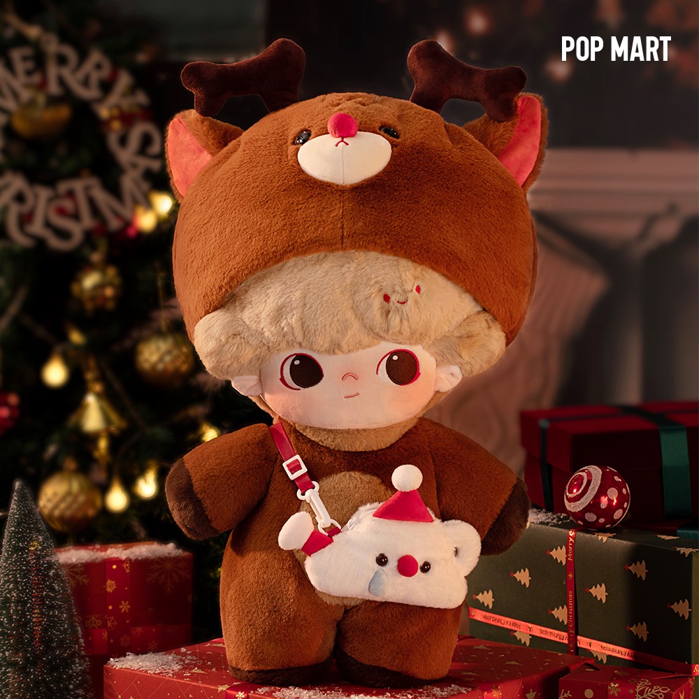 POP MART KOREA, DIMOO Letters from Snowman Series 40cm Cotton Doll - 디무 눈사람이 보낸 편지 시리즈 루돌프 코튼돌