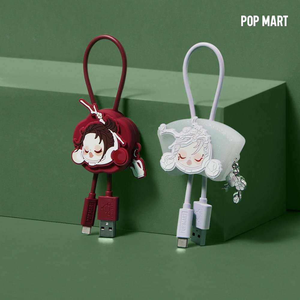 POP MART KOREA, SKULLPANDA The Ink Plum Blossom Series Cable Line - 스컬판다 잉크 플럼 블러썸 시리즈 케이블 아이폰, C타입 (랜덤)