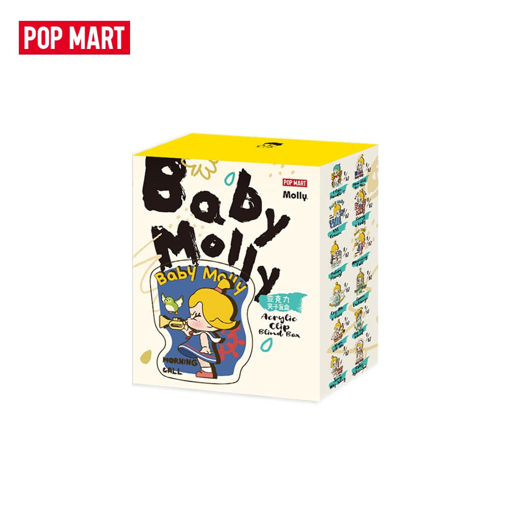 POP MART KOREA, [온라인 선발매] MOLLY 베이비 몰리 두 살과 네 살 사이 시리즈 아크릴 클립 (랜덤)