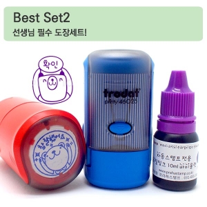 [선생님Best Set2]참잘했어요+동물캐릭터검+잉크10ml