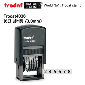 [자동스탬프]Trodat4836 6단넘버링(3.8mm)