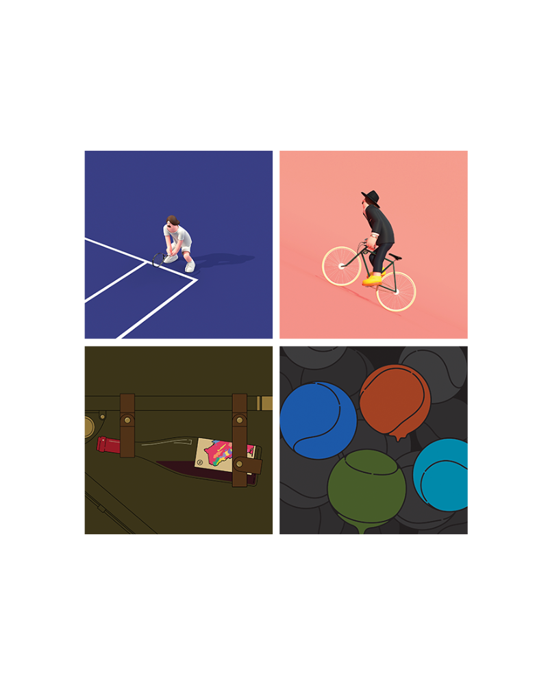 Tennis Player 1,2 &amp; Bicyclist 1,2