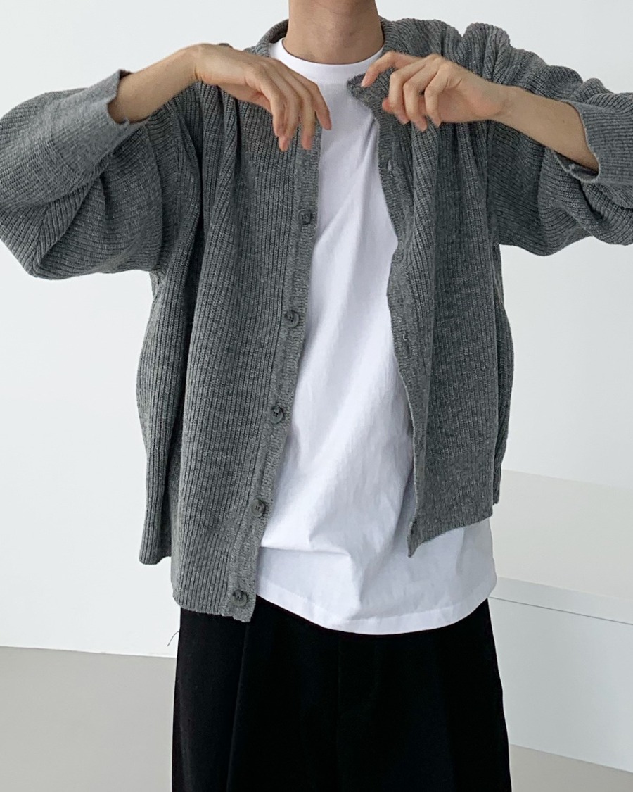 lams wool crop knit cardigan (3color)