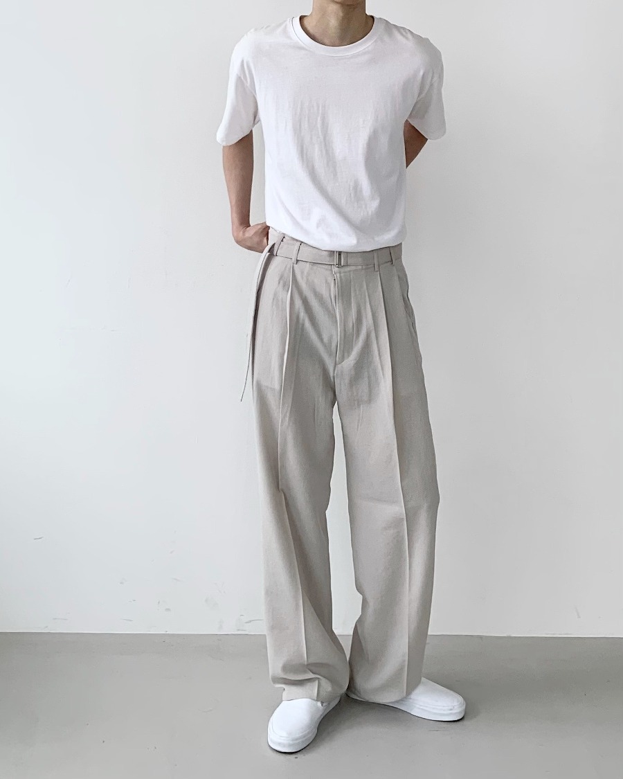 se summer belt wide pants