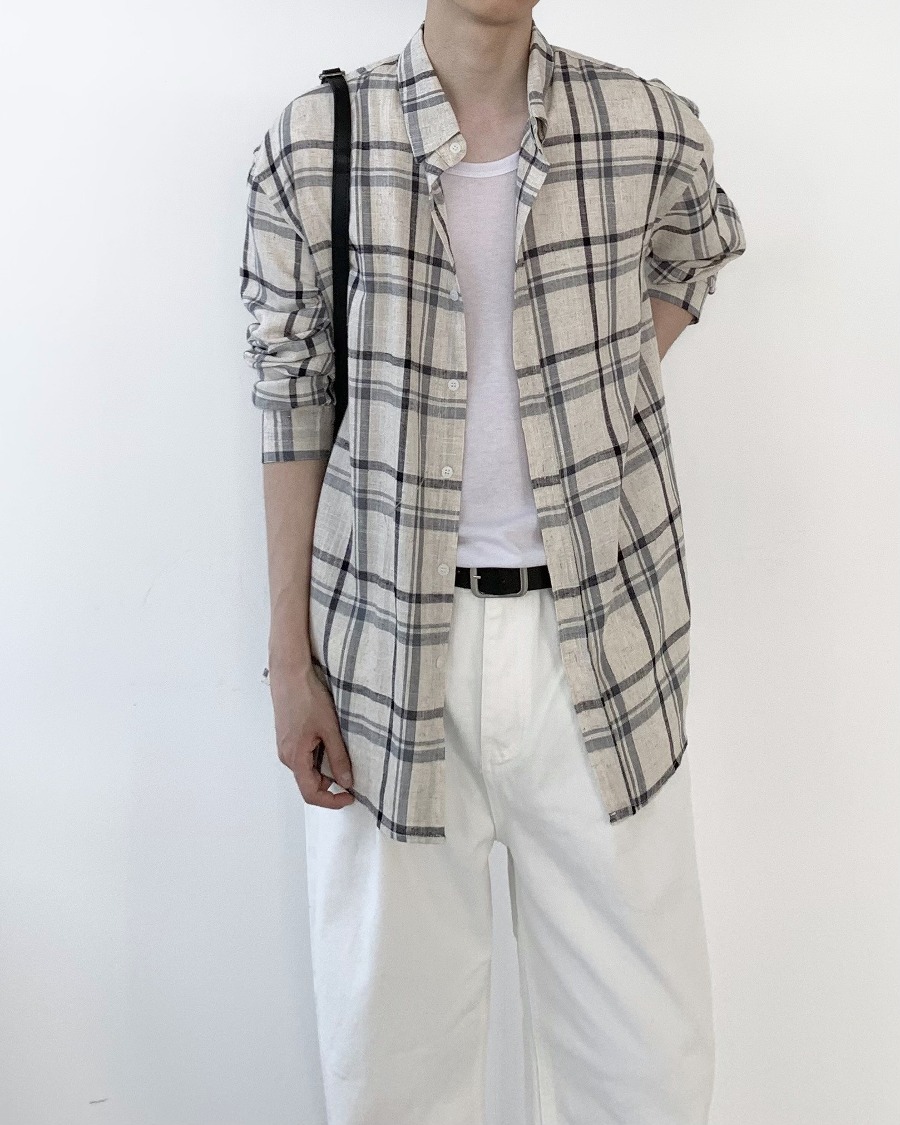 ne well linen check shirts