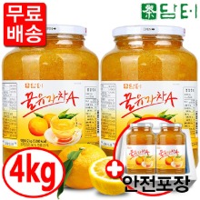 담터 꿀유자차A 2kg+2kg 총4kg+전용포장