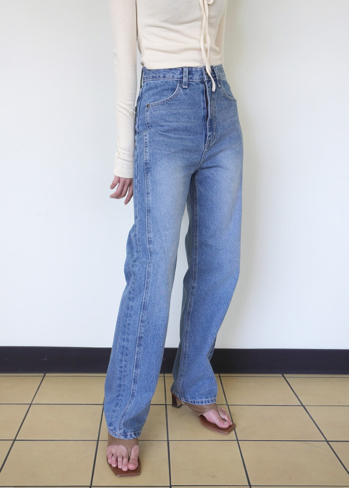 Panel Straight Denim Pants