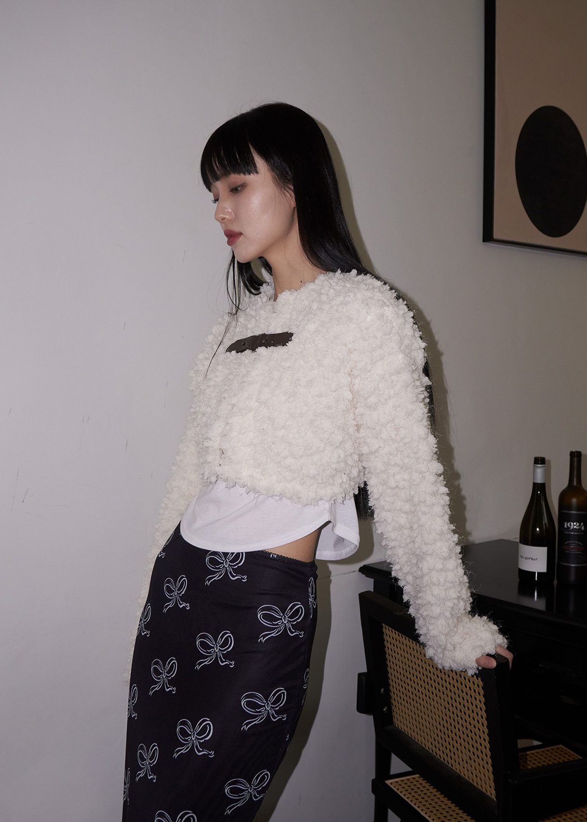 Shearling Buckle Bolero Cardigan (2c)