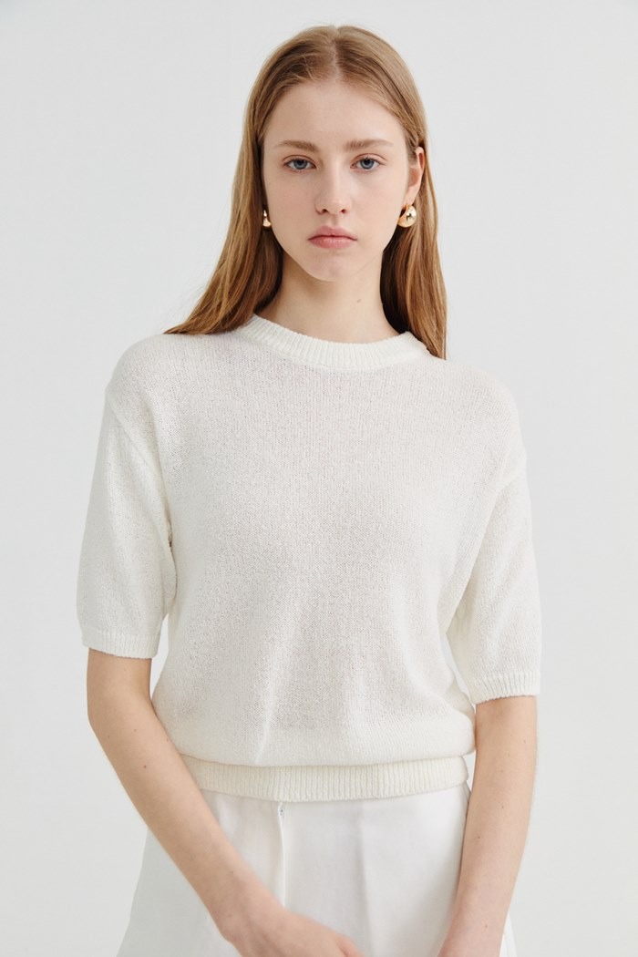 Half Sleeve Knit_Ivory