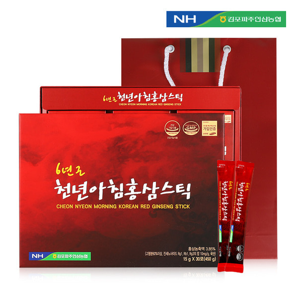 [새상품] [미개봉] 김포파주인삼농협 천년아침 홍삼스틱 15g x 30포(450g)