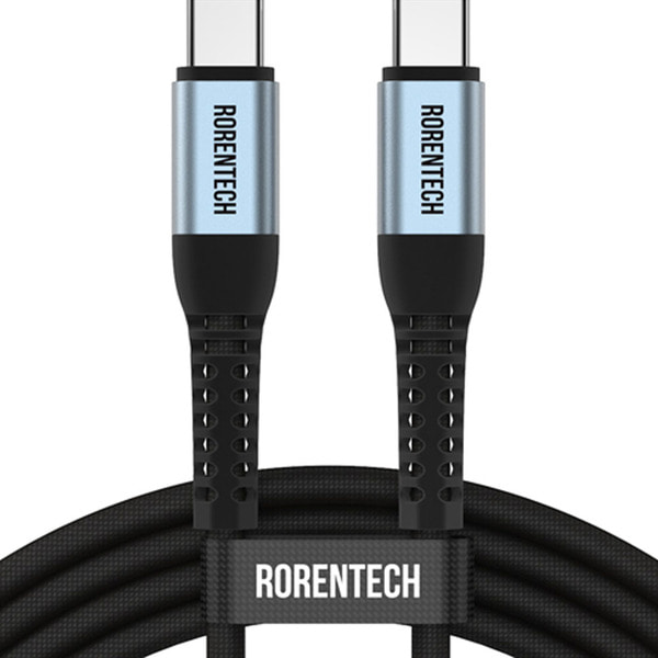 [101037][S급 리퍼] 로랜텍 C to C PD 고속충전케이블 60W 2M. 실버블랙. 1개