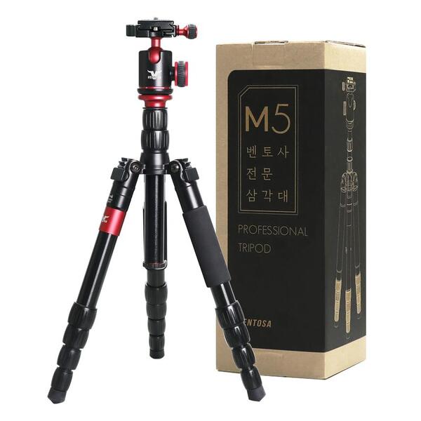 [중고] 벤토사 M5 에디션 스마트폰 카메라 DSLR 미러리스 볼헤드 모노포드 삼각대(와인)