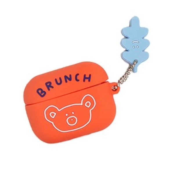 [세컨더리] 로마네 Brunch Brother 베이직 에어팟 프로 케이스 _레드오렌지 (1개입)