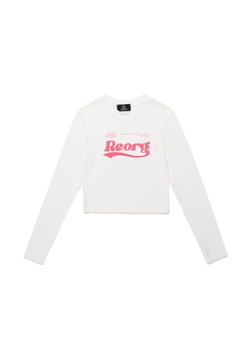 POD LONG SLEEVE WAVY LOGO T-SHIRTS WHITE