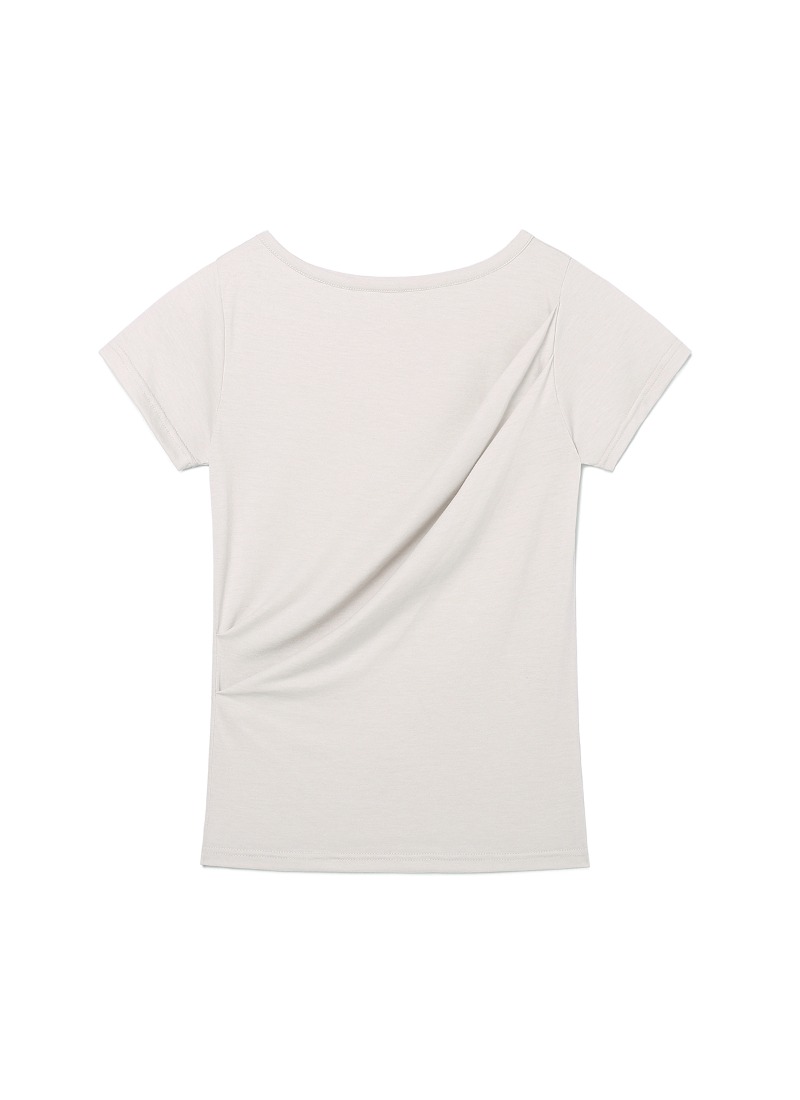 BLO DRAPE LINE HALF T-SHIRTS MIST GRAY