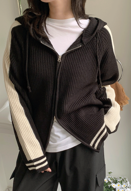 미쿠 knit zipup (3color)