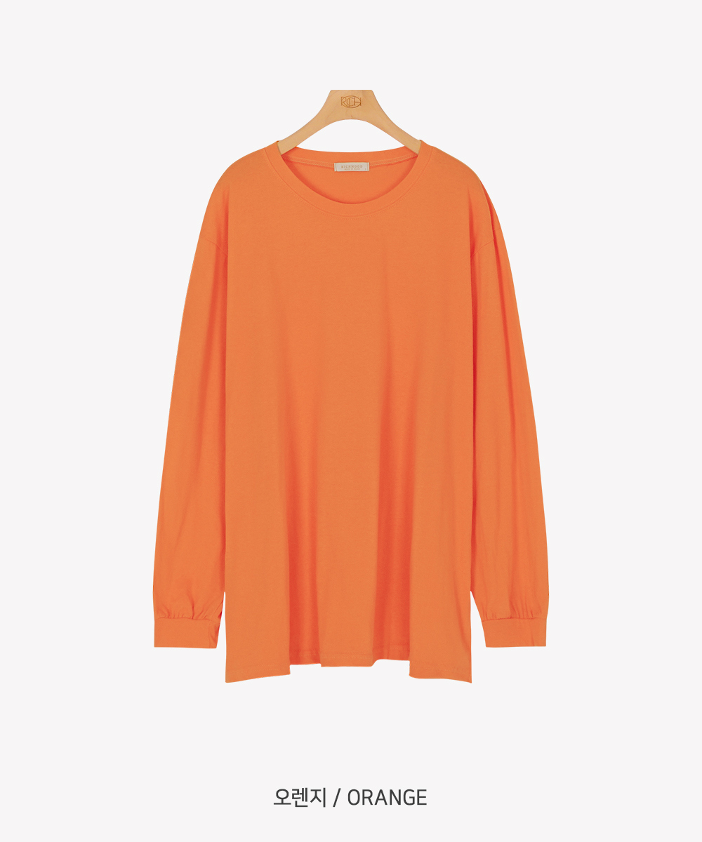 긴팔 티셔츠 오렌지 색상 이미지-S2L83