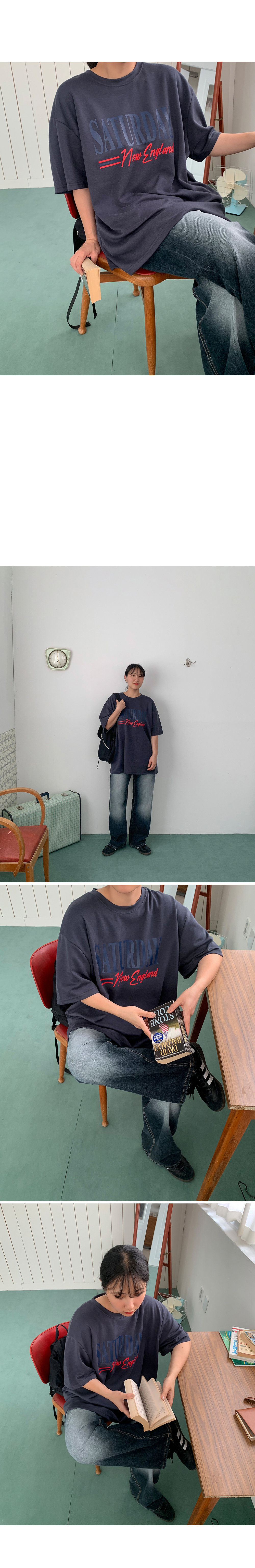 반팔 티셔츠 모델 착용 이미지-S2L34
