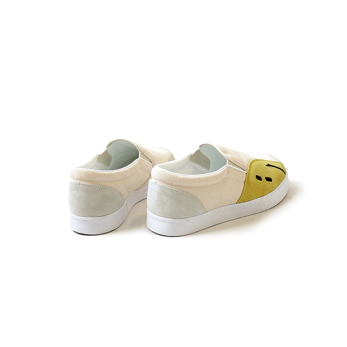 【KAPITAL】RAIN SMILE SLOP-ON SHOES 'ECRU' RAIN SMILE | Slop On Shoes | Ecru x Blue – HANSEN Garments