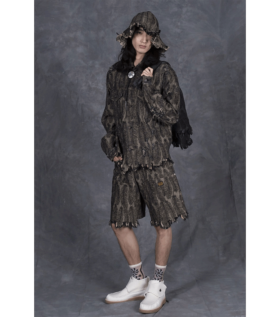 KAPITAL] 12OZ MAGPIE DENIM 3RD JKT'BLACK x BEIGE' - RINOSTORE