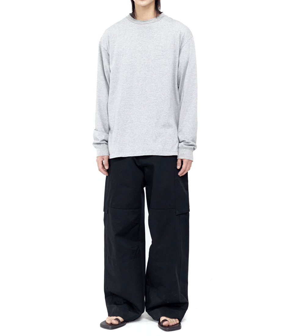 POLYTERU]BIG CARGO PANTS'BLACK' - RINOSTORE