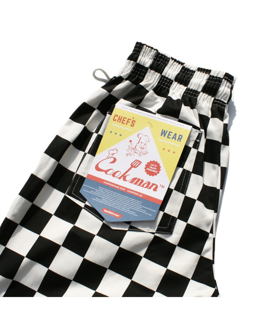 COOKMAN] CHEF PANTS CHECKER 'BLACK' RINOSTORE