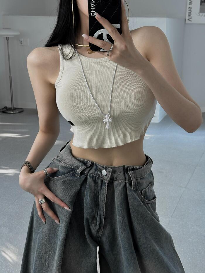 coco crop top - beige