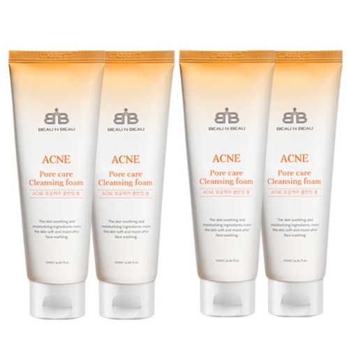 뷰앤뷰 ACNE 모공케어 클렌징폼 120ml * 4개 (여드름피부완화)