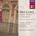 [중고] Andras Schiff, Sandor Vegh / Mozart : Piano Concertos No.16, 24 - 27 (수입/2CD/4751812)