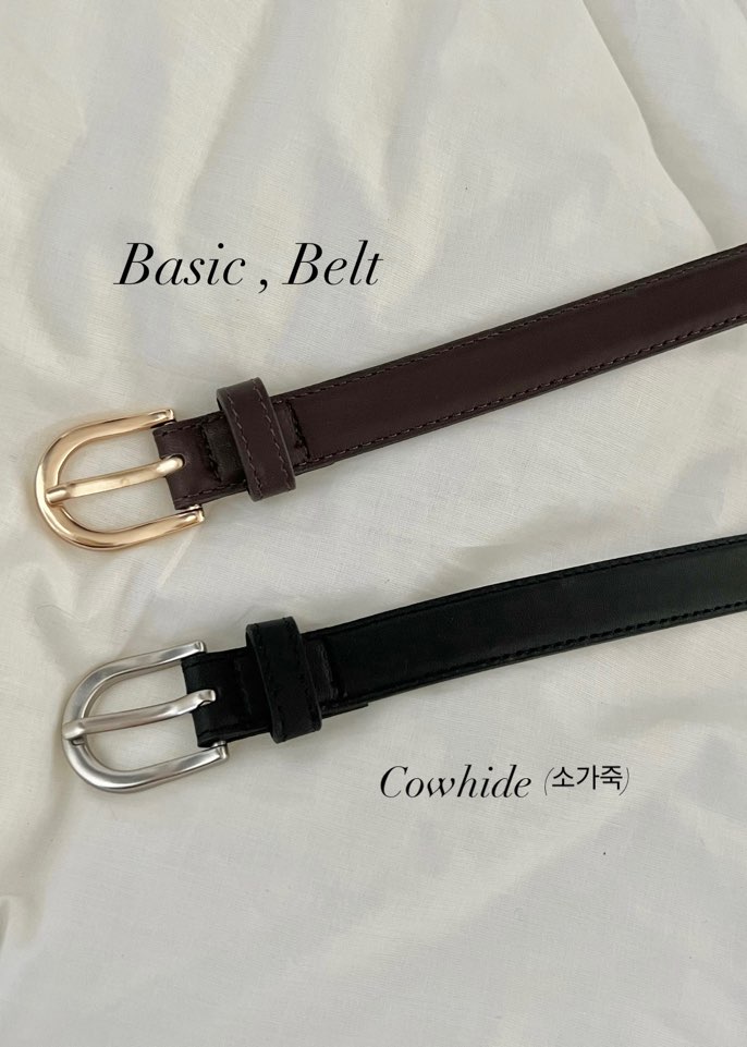 Basic , belt - ( 소가죽 / 2 가지 컬러 )