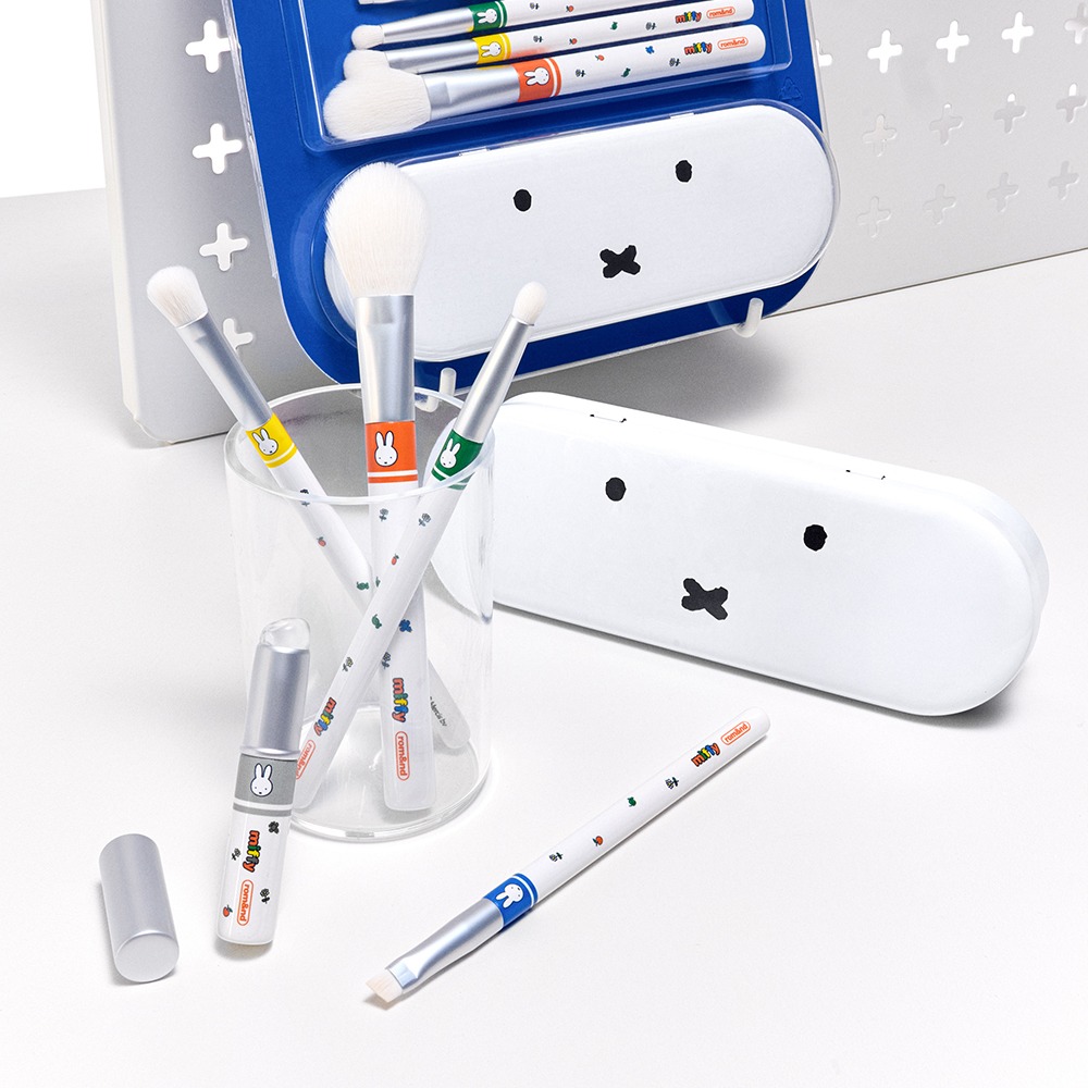 [rom&nd x Miffy] Brush 5-piece set (+ pencil pouch)