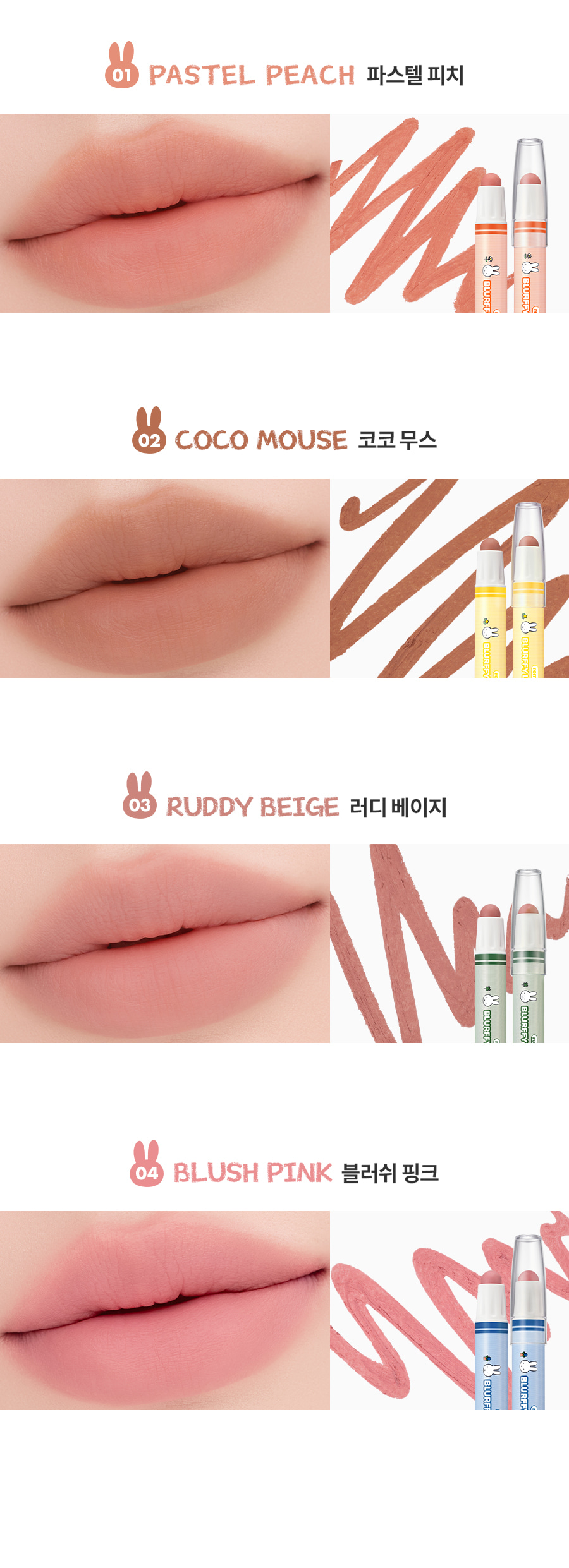 ROM&ND x Miffy Blurfy Lip Crayon